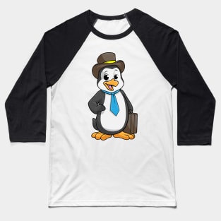 Penguin as Entrepreneur with Briefcase Baseball T-Shirt